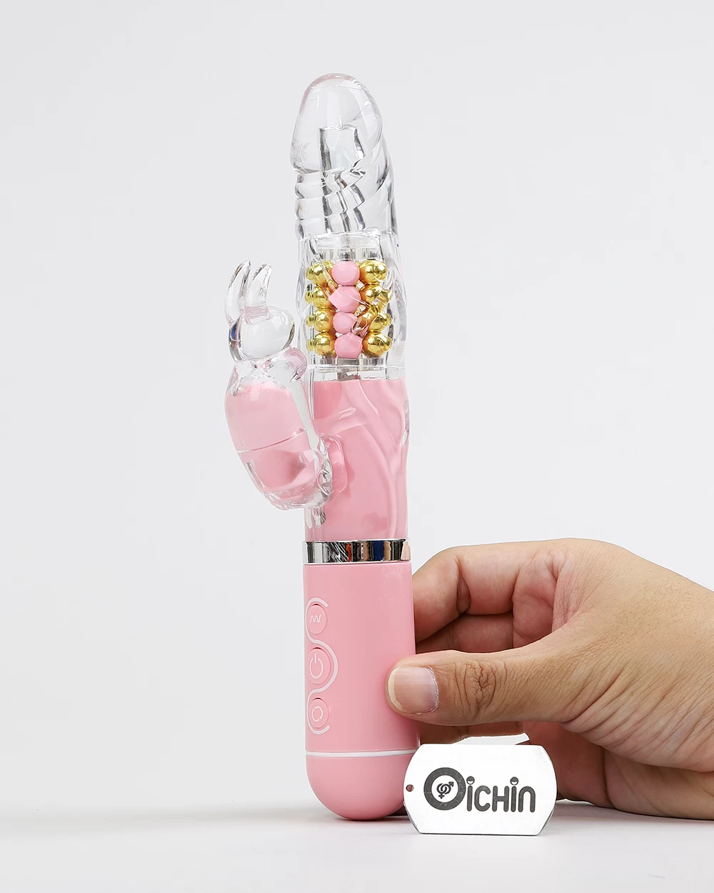 Pink Rabbit Penis rung xoay đa chế độ pin sạc